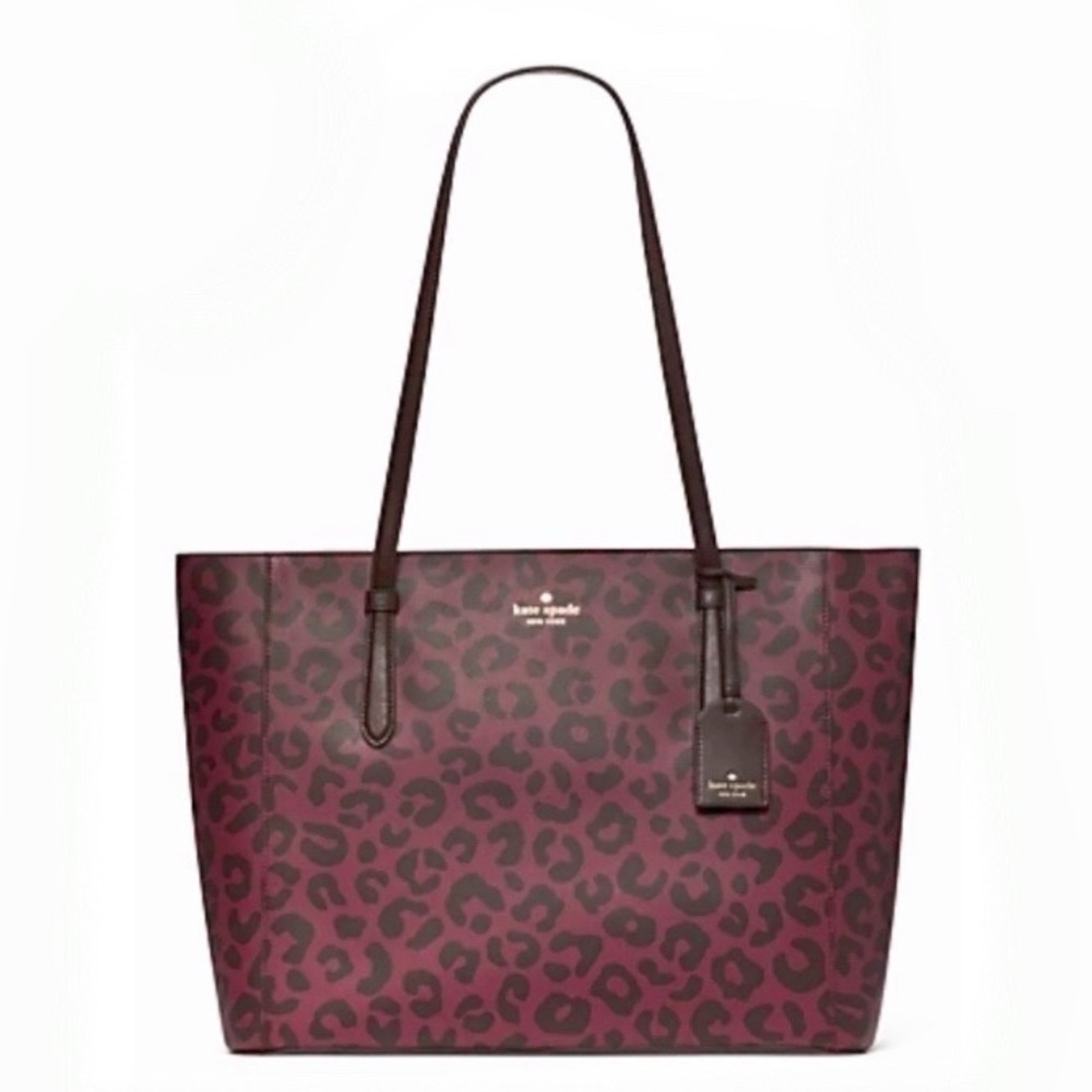 ♠️Kate Spade Schuyler Leopard Medium Tote Red Multi NWT